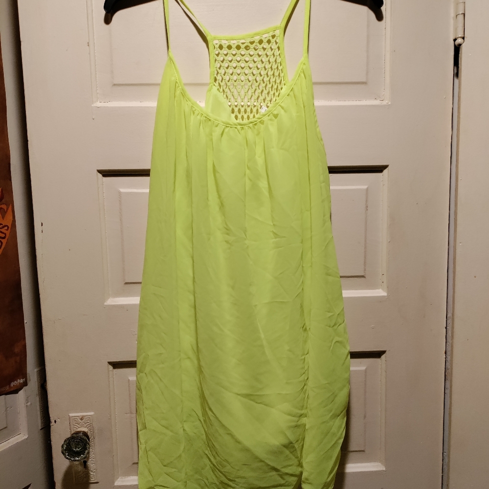 Neon yellow cover up or dress plus size 2XL